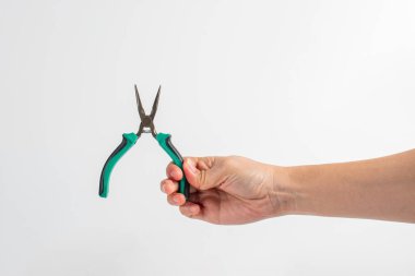 Beyaz arka planda el pense izole