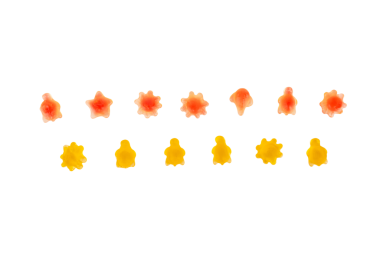 Çeşit çeşit şekerleme, sulu renkli jöleli şekerler. Şeffaf arkaplanda şekerleme