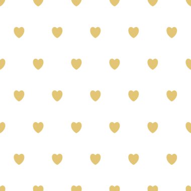 Beyaz bir arka planda altın kalpler. Kusursuz bir altyapısı var. Sevgililer Günü. Düğün, doğum günü, diğer tatiller için dekorasyon. Vektör illüstrasyonu