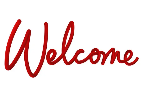 3D el yazması harfler. Şeffaf arkaplanda izole edilmiş hoş geldiniz.