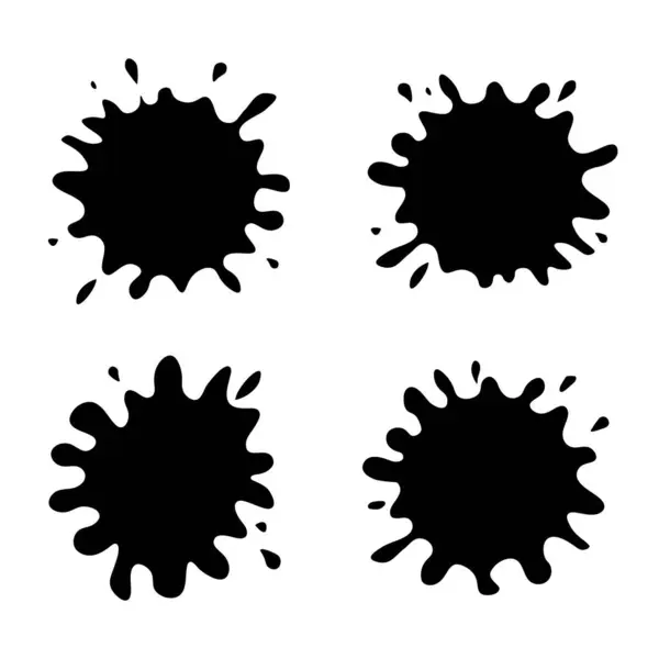 Beyaz arka planda izole edilmiş siyah boya lekeleri. Vektör illüstrasyonu.