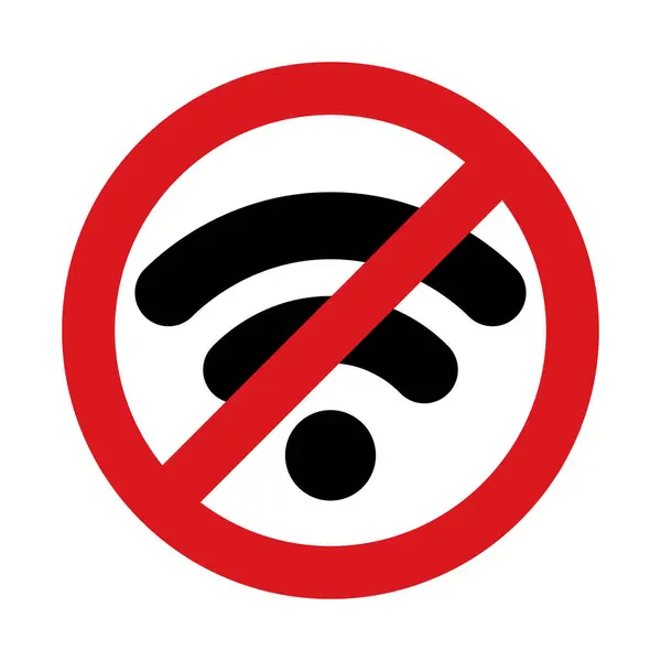 Kablosuz ağ simgesi yok, saydam arkaplanda izole edilmiş. Düz stil. Vektör illüstrasyonu.