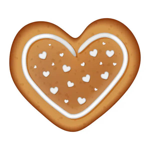 Şeffaf bir arka planda izole edilmiş kalp şeklinde kurabiyeler. Sevgililer Günün kutlu olsun tatlım. Vektör çizimi. Vektör illüstrasyonu