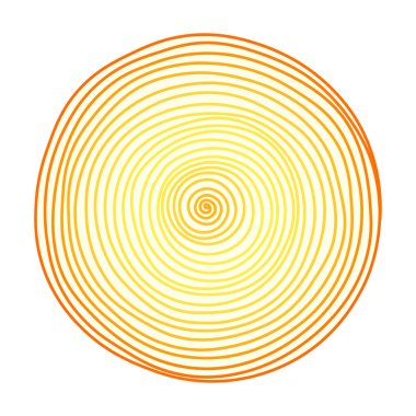Ortadaki sarıdan dış kenarlardaki turuncuya doğru renk değiştiren canlı bir grafik görüntüsü. Vektör illüstrasyonu