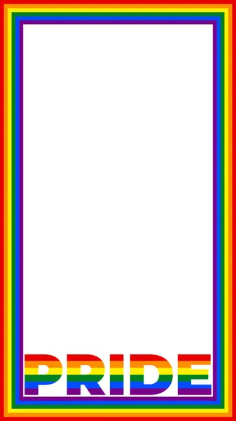 Dikey dikdörtgen çizgili gökkuşağı çizgili çerçeve beyaz bir arkaplanda izole edilmiş 