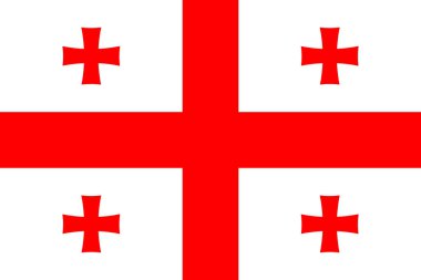 Georgia bayrağı. Resmi Gürcistan bayrağı. Vektör illüstrasyonu.