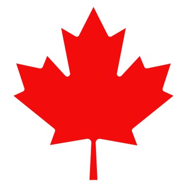 Kanada bayrağından orijinal kırmızı akçaağaç yaprağı, şeffaf bir arkaplanda izole edilmiş. Vektör illüstrasyonu.