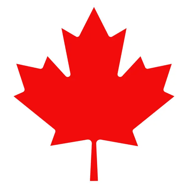 Kanada bayrağından orijinal kırmızı akçaağaç yaprağı, şeffaf bir arkaplanda izole edilmiş. Vektör illüstrasyonu.