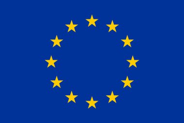 Avrupa bayrağı. Avrupa Birliği 'nin resmi ulusal bayrağı. Vektör illüstrasyonu.