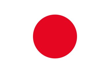 Japonya 'nın resmi ulusal bayrağı. Japon bayrağı. Vektör illüstrasyonu.