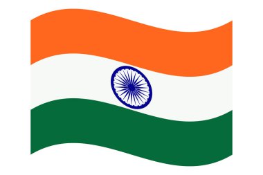 Hindistan 'ın Dalgalı Bayrağı, şeffaf arka planda izole edilmiş. Vektör illüstrasyonu.