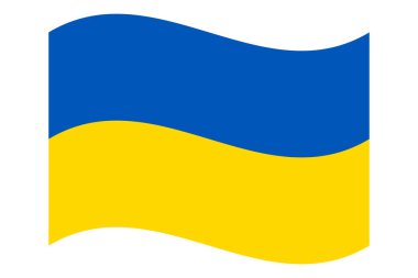 Ukrayna 'nın dalgalı bayrağı, şeffaf bir arkaplanda izole edilmiş. Ukrayna bayrağı. Vektör illüstrasyonu.