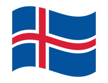 İzlanda 'nın Dalgalı Bayrağı, şeffaf arka planda izole edilmiş. Vektör illüstrasyonu.