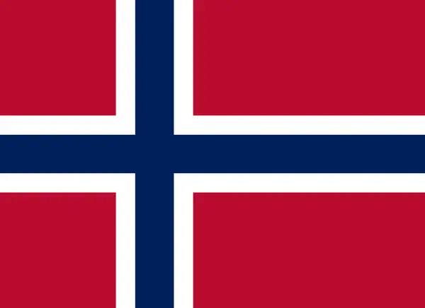 Norveç 'in resmi ulusal bayrağı. Norveç Krallığı bayrağı. İskandinav haçı. Kuzey ülkesi. Vektör illüstrasyonu.