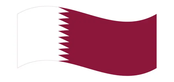 Katar 'ın dalgalı bayrağı, şeffaf arkaplanda izole edilmiş. Katar Devleti Bayrağı. Vektör illüstrasyonu.
