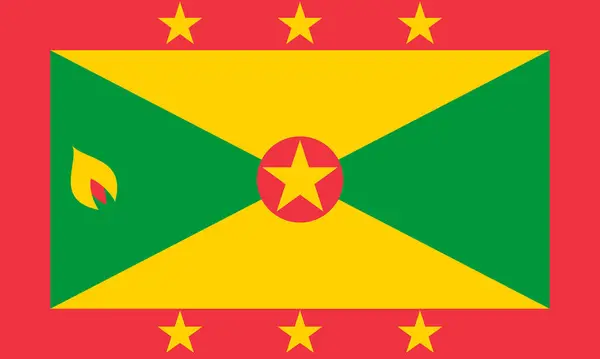 Grenada 'nın resmi ulusal bayrağı. Vektör illüstrasyonu.