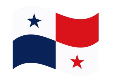 Panama 'nın dalgalı bayrağı, şeffaf arka planda izole edilmiş. Panama Cumhuriyeti bayrağı. Bayrak günü. Vektör illüstrasyonu.