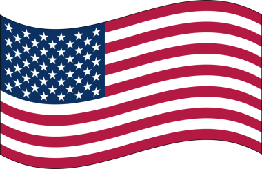 ABD 'nin dalgalı bayrağı şeffaf bir arkaplanda izole edilmiştir. PNG