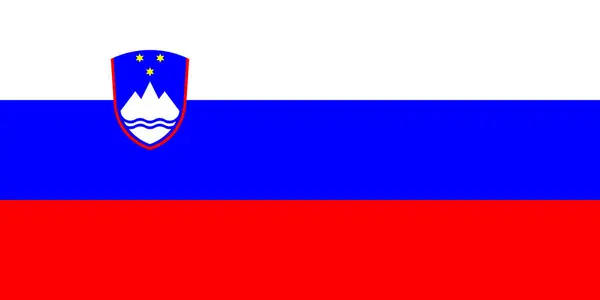 Slovenya Ulusal Bayrağı. Slovenya Cumhuriyeti bayrağı. Oranlar ve renkler doğru. Vektör illüstrasyonu.