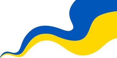 Ukrayna bayrağı şeffaf bir arkaplanda dalgalanıyor. Ukrayna 'nın Bağımsızlık Günü. Ukrayna 'nın yanında. Vektör illüstrasyonu.