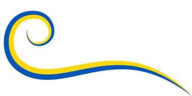 Ukrayna bayrağının renginde çarpık bir kurdele şeffaf bir arkaplanda izole edilir. Ukrayna 'nın Bağımsızlık Günü Sancağı. Vektör illüstrasyonu.