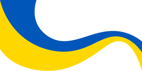 Ukrainian flag is flowing on a transparent background. Abstract banner for Independence day of Ukraine. Place for text. Vector illustration.