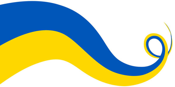 Winding Ukrainian flag on a transparent background. Independence day of Ukraine. Vector illustration.
