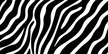 Kalın kıvrımlı çizgileri olan yatay bir pankart. Siyah beyaz duvar kağıdı. Vektör illüstrasyonu.