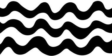 Şeffaf bir arkaplanda siyah dalgalı çizgileri olan soyut desen, kusursuz ve akışkan bir tasarım yaratıyor. Modern ve minimalist estetik kavramı. Vektör illüstrasyonu.