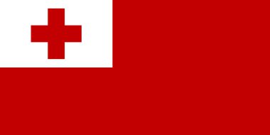 Ulusal Tonga Bayrağı. Tonga Krallığının sivil bayrağı. Polinezya. Oranlar ve renkler doğru. Vektör illüstrasyonu.