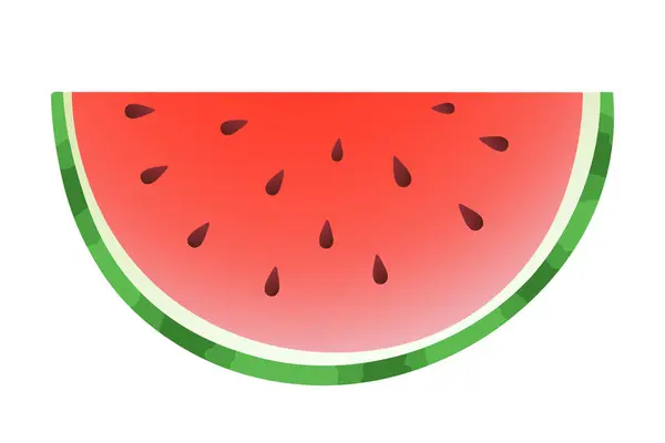 Taze karpuz dilimi, şeffaf bir arka planda izole edilmiş. Yaz meyvesi illüstrasyonu.
