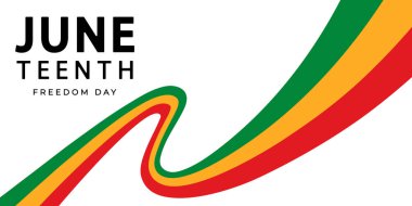 Soyut eğimli Juneteenth kurdelesi şeffaf bir arkaplanda izole edildi. Juneteenth bayrağı. 19 Haziran. Afro-Amerikan tarihi ve mirası. Vektör illüstrasyonu.