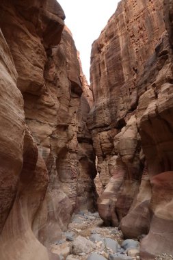 Interesting shapes and formations within the deep Wadi Ghuweir canyon, Dana, Jordan 2021