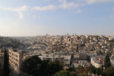 Cityscape onto Amman, oldtown and Jordan Museum in the foreground, Skyscrapers in the background, Jordan 2021