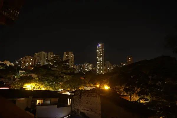 City view of Medellin at night, Colombia 2020
