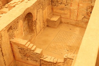 Selcuk yakınlarındaki Ephesus 'taki Terrace Houses Hillside Houses' ın odalarından biri, Türkiye 2022