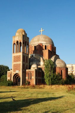 Kurtarıcı İsa Katedrali, Kilise, tamamlanmamış bir Hıristiyan, Sırp ortodoks katedrali, Prishtina şehir merkezindeki kilise, Priştine, Kosova 2022