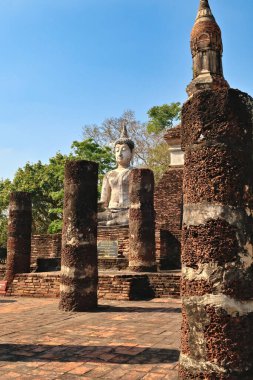 Wat Tra Phang Ngoen, Wat Traphang Ngoen Tapınağı, Tarihi Park, arkeolojik alan, Sukhothai antik kalıntıları, Tayland 2023