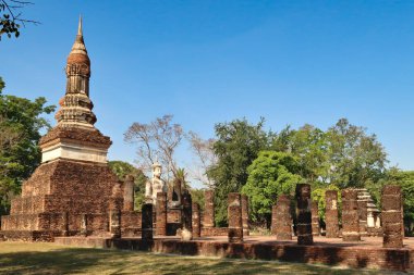 Wat Tra Phang Ngoen, Wat Traphang Ngoen Tapınağı, Tarihi Park, arkeolojik alan, antik Sukhothai kalıntıları, Tayland 2023