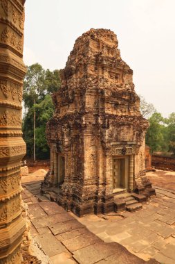 Pre Rup Tapınağı 'ndaki aptallardan birine bakın, Angkor Wat, Siem Reap, Kamboçya 2023