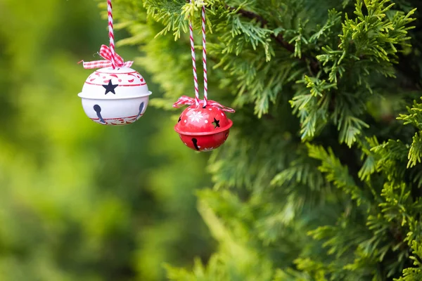 Winter holidays background. Christmas ornaments