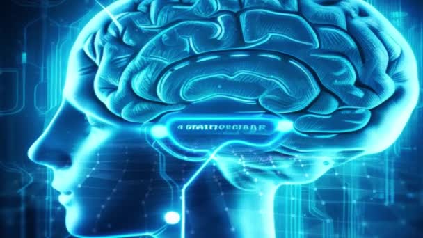 Kecerdasan Buatan Dan Otak Manusia — Stok Video