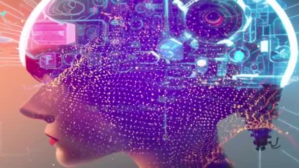 Artificial Intelligence Human Brain — Stock Video