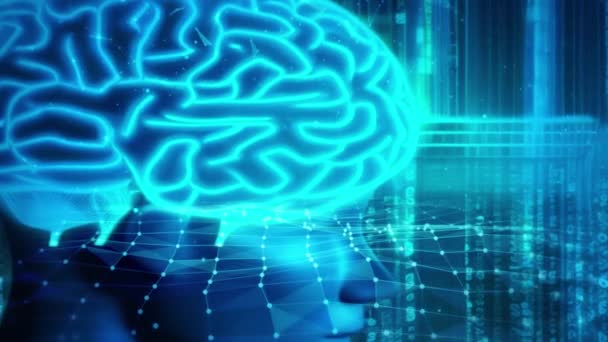 Künstliche Intelligenz Und Das Menschliche Gehirn — Stockvideo