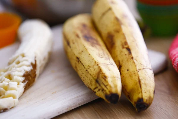 Ekologiska Mogna Bananer Köket — Stockfoto