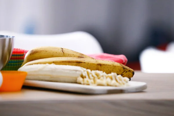 Ekologiska Mogna Bananer Köket — Stockfoto
