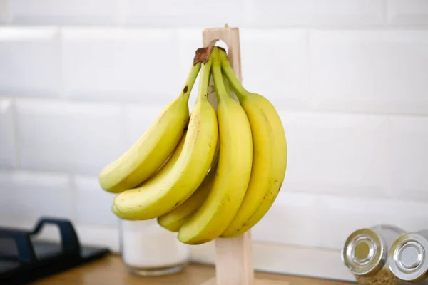 Bananas Verdes Não Maduras Cozinha — Fotografia de Stock