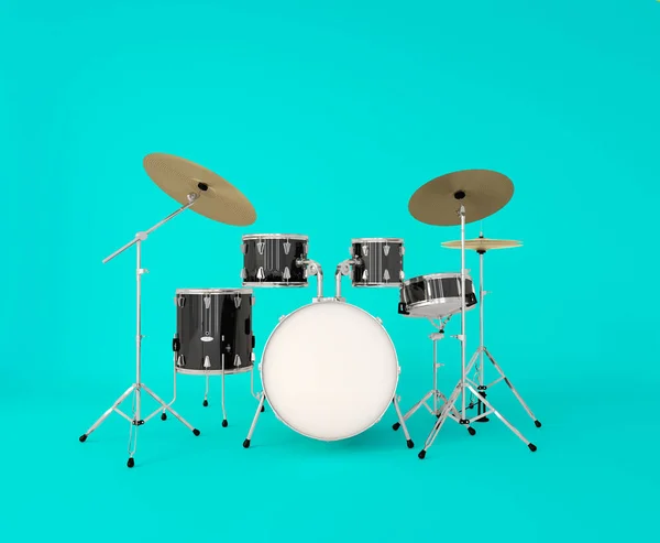 Front View Musical Drum Set Simple Abstract Background Ideal Music — Stock Photo, Image