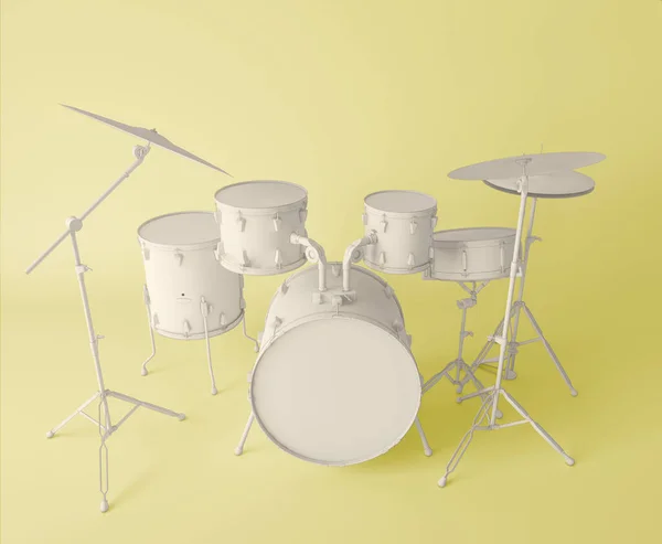 Front View Musical Drum Set Simple Abstract Background Ideal Music — Stock Photo, Image