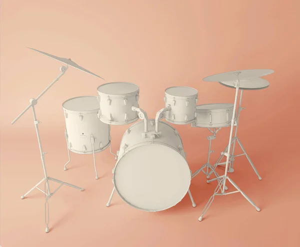 Front view of a musical drum set on a simple abstract background, ideal for music and drum lovers. Awesome Noise Maker Musician Band Music Lover Gift ideal for a High noise Drummer. Heavy drummer style from the set to the basement to the halftime mar